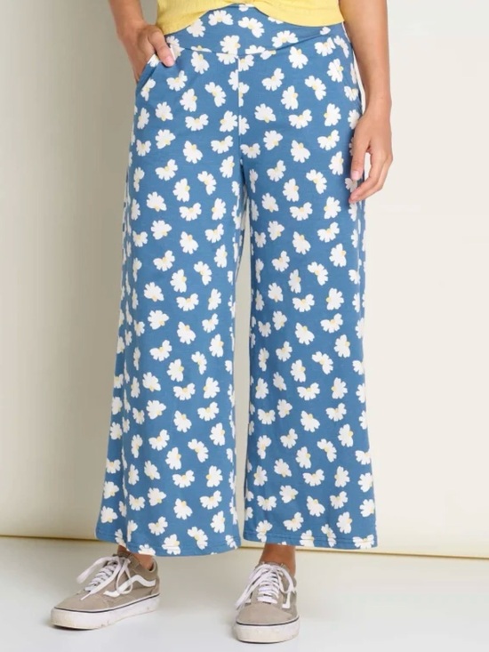 Toad&Co Pants - Toad&Co Blue Wide Leg Daisy Print Pants